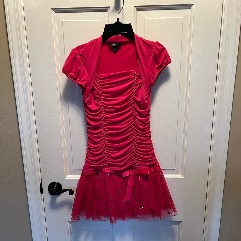 BCX Girl - Pink Ruched Dress - Size 10